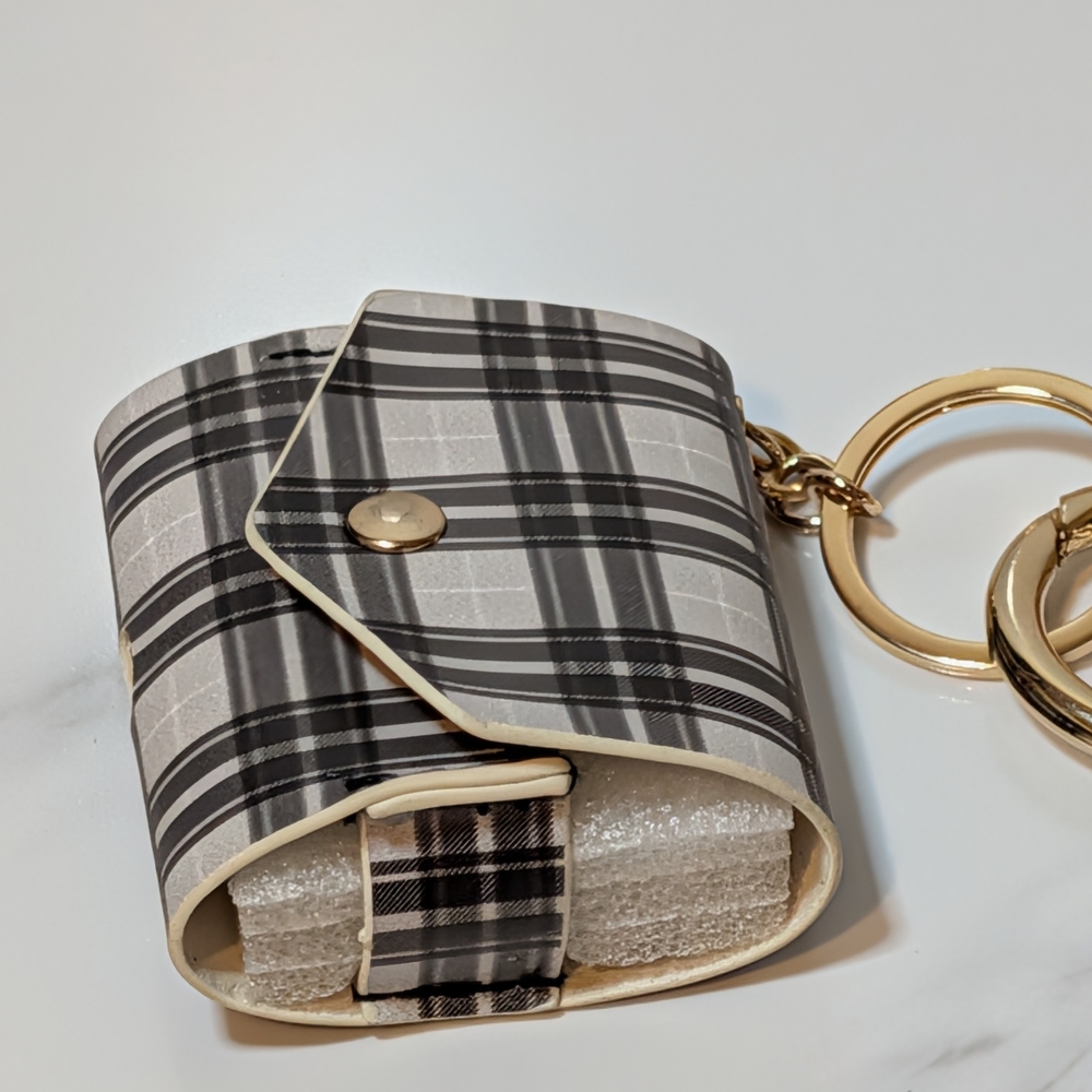 Plaid Keychain Earbud Case - Picture 2 of 4